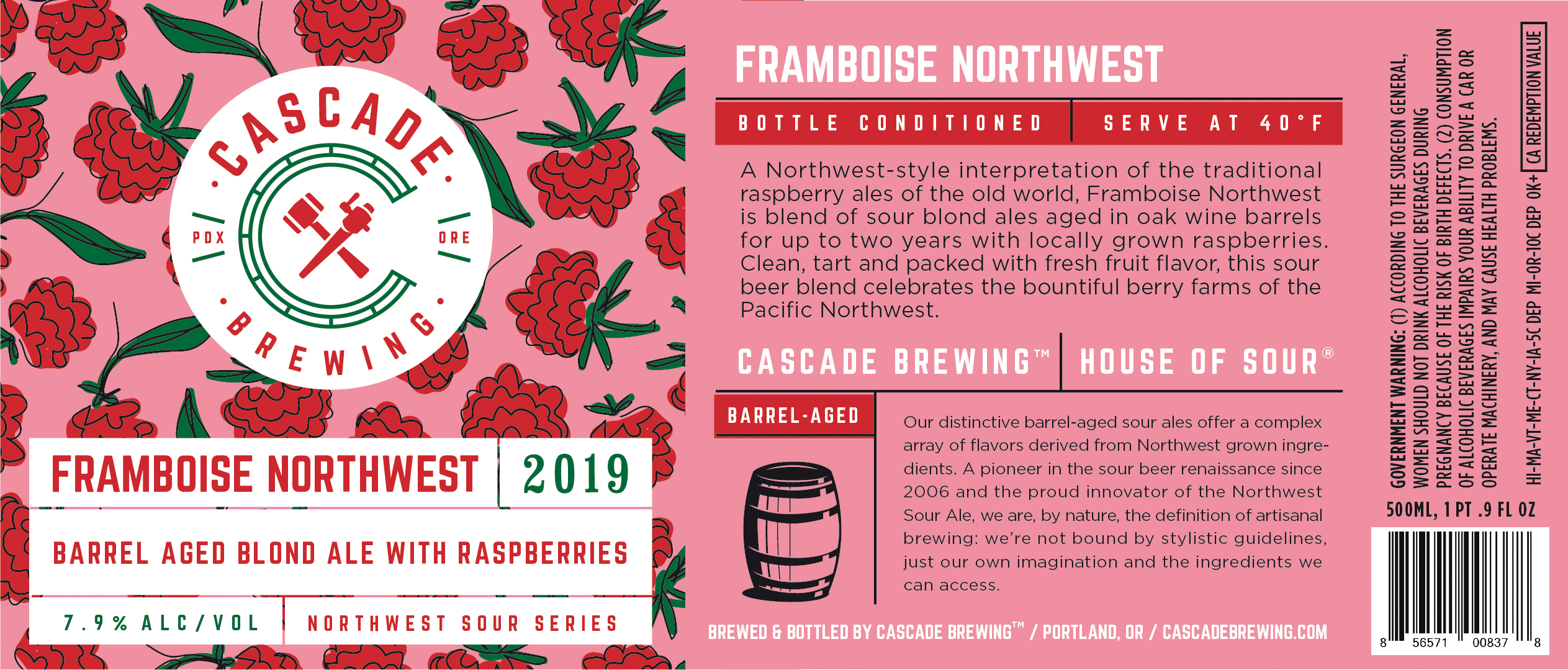 Product Group Beer Cascade Framboise Northwest - Kysela Pere et Fils