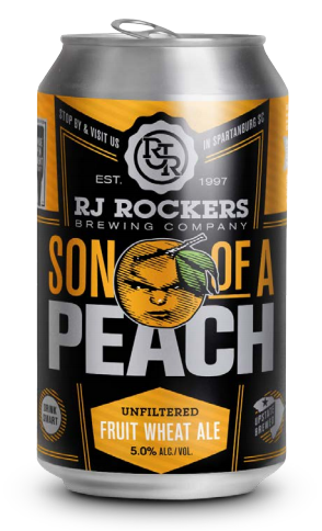 RJ ROCKERS Bell Ringer Son of a Peach Brown STICKER decal craft beer brewing 