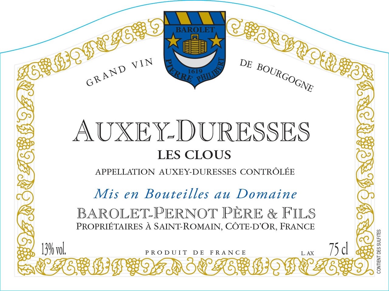 Barolet-Pernot Auxey-Duresses Blanc Les Clous - Kysela Pere et Fils